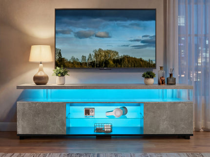 TV Stant With LED And Large Side Cabinet