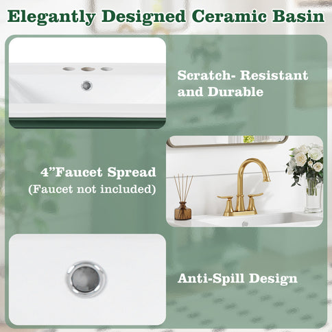 Modern Bathroom Vanity With Tip-Out Drawer And Soft-Close Hinges