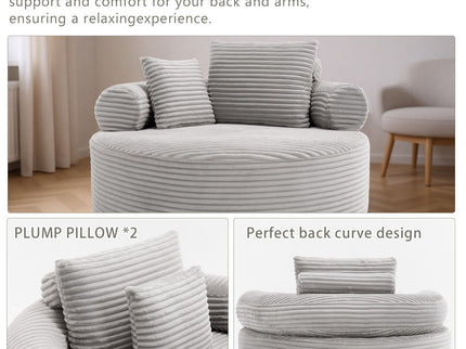 Round Sofa Bed With 3 Pillows For Living Room