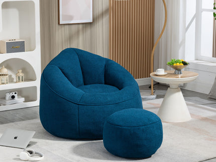 Bedding Bean Bag Sofa Chair High Pressure Foam With Footrest