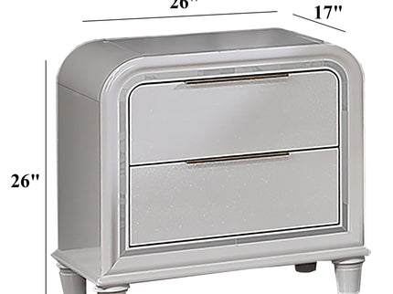 Nightstand With 2 Drawers Bedside Table - White