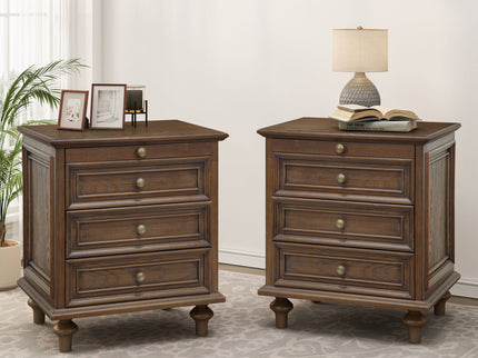 Farmhouse Nightstand With 4 Drawers