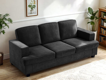 Modern Sofa, Comfortable 3 Seater Couch With Deep Seating, Loose Back Cushions, Wide Arms