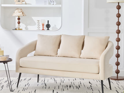 Open Back Loveseat Settee With 3 Pillows
