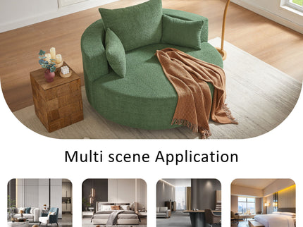 360° Swivel Accent Barrel Chair With 3 Removable Pillows For Living Room