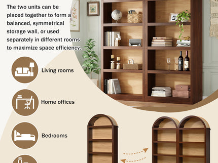 Freestanding Tall Bookshelves (Set of 2)