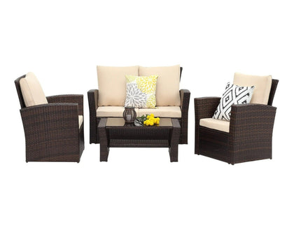 Modern Patio Set With Table And Cushions