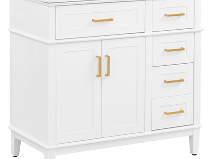 Modern Bathroom Vanity With Sink, Soft Close Doors, 4 Storage Drawers