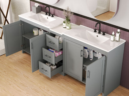 Double Sink Bathroom Vanity With Quartz Countertop