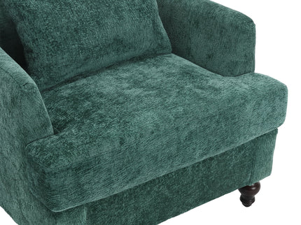 Modern Mid Century Wood Frame Armchair With Tufted Design
