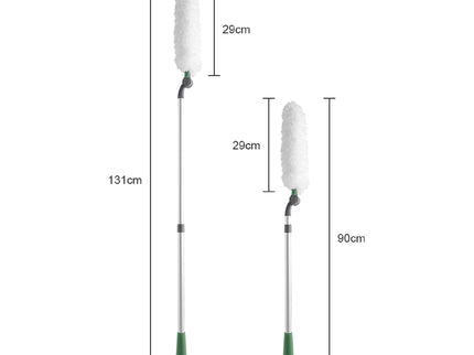 Long Handle Duster With Extension Bar, Home Dust Collector - White