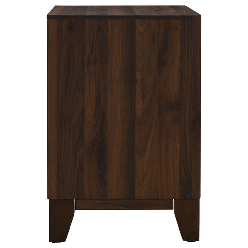 Anza - 2 Drawer Nightstand Bedside Table With Smooth Storage - Walnut