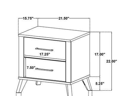 Georgina - 2 Drawer Nightstand - Natural Wood