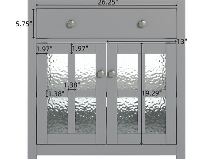 Bathroom Vanity With Ceramic Sink, Adjustable Shelf & Tip Out Tray