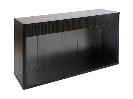 Fluted Console Table With 3 Drawers, Long Sofa Table Behind Couch For Living Room - Black