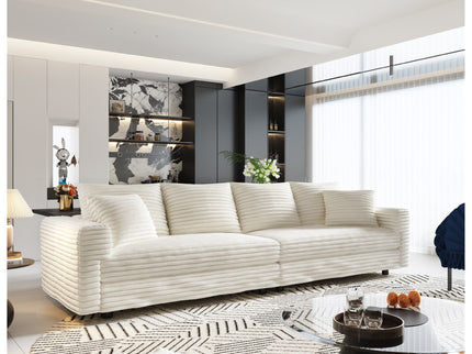 Deep Seat Convertible Sofa With Soft Pillows And Ottomans