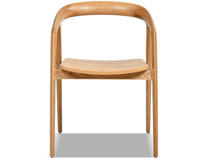 Simeon - Scandinavian Sculpted Dining Chair - Warm Natural Brown