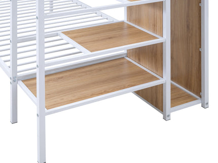 Bunk Bed With Lateral Storage Ladder And Wardrobe
