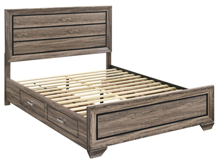 Queen Storage Bed With Underbed Drawers - Brown