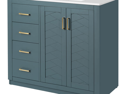 Bathroom Vanity With Sink Combo, Storage Cabinet, Freestanding Set With 3 Drawers & Soft Closing Doors