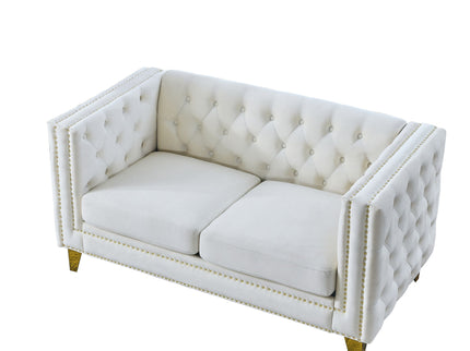 Upholstered Couch Sofa With Button Tufting For Living Room