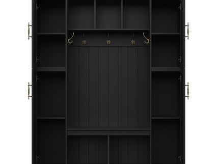 Hall Tree With 4 Side Cabinets