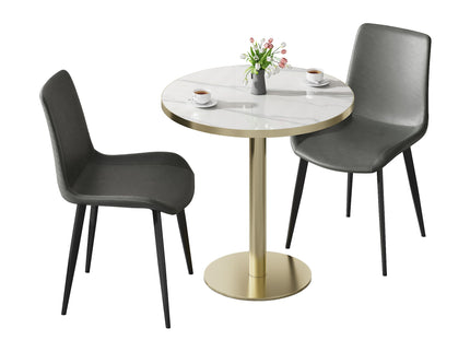Round Bistro Table - Gold / White