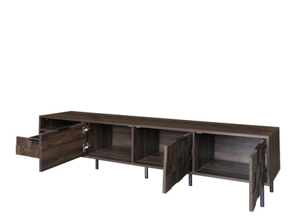 78" TV Stand With Storage Cabinets For Living Room - Walnut