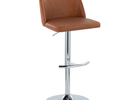 Toriano - Contemporary Adjustable Barstool With Swivel & Rounded T Footrest (Set of 2)