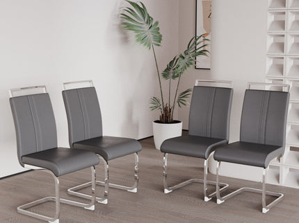 Modern Dining Chairs With Padded Seat, High Back