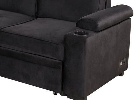 Sleeper Sofa Bed, 2 In 1 Pull Out Sofa Bed L Shape Couch With Storage Ottoman For Living Room, Bedroom Couch And Small Apartment