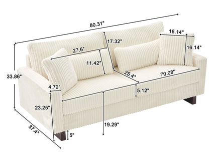 Modern Loveseat Sofa With 4 Pillows