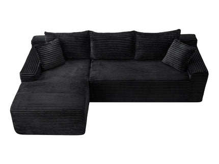 Cloud Modular Sectional Sofa Couch With L-Shape Chaise, Upholstered Couches For Living Room - Black