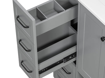 Bathroom Vanity With Sink Top, Bathroom Vanity Cabinet With 2 Doors And 2 Drawers, Open Shelf