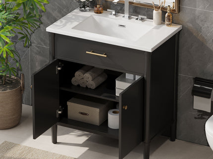Bathroom Vanity With Sink, Soft Close Doors And Adjustable Shelf