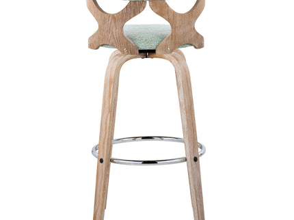 Gardenia - Contemporary Fixed Height Barstool With Swivel With Round Footrest (Set of 2)