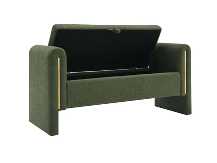 Modern Teddy Upholstered Large Bed End Bench With Arms And Storage