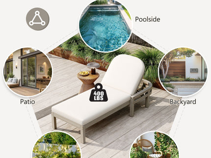 Outdoor Chaise Lounge With 5 Position Adjustable Backrest (Set of 2)