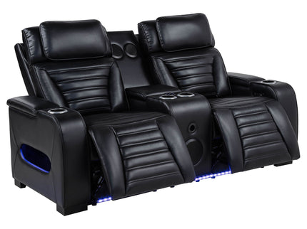 Isadora - Power Reclining Loveseat With Dual USB Charging And Built In Bluetooth Speaker - Black