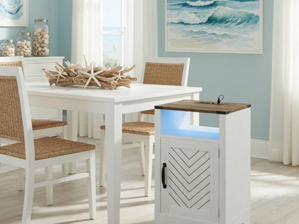 Farmhouse Nightstand With Charging Station & Storage