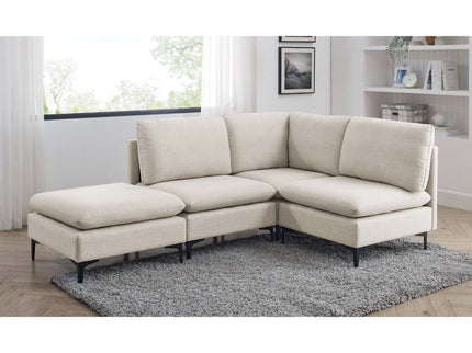 Upholstered Modular Sectional With Tall Legs, Medium Firm Seat