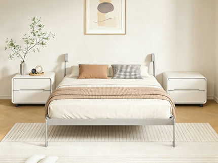 Queen Size Vertical Murphy Wall Cabinet Folding Bed With Automatic Legs - Gray