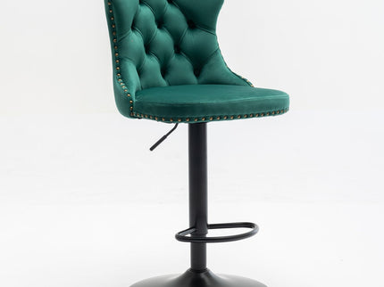 Swivel Barstools Adjusatble Seat Height, Modern Upholstered Bar Stools With Backs Comfortable Tufted For Home Pub And Kitchen Island (Set of 2)