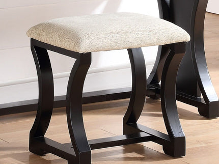 Bedroom Vanity Set With Foldable Mirror And Stool - Black