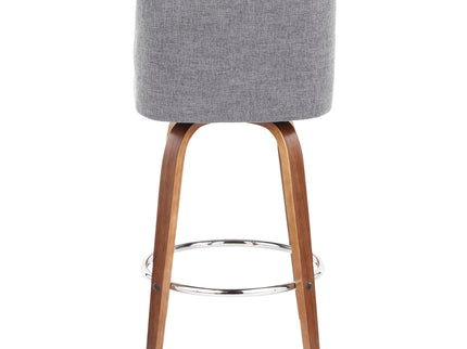 Toriano - Mid-Century Modern Fixed Height Counter Stool With Round Footrest (Set of 2)
