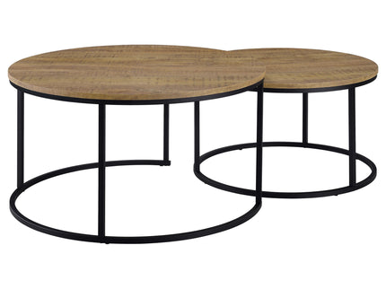 Arrize - 2 Piece Round Nesting Coffee Table Set - Mango Color