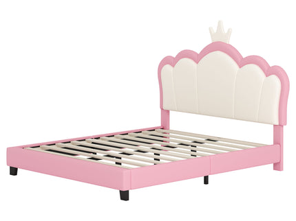 Upholstered Princess Platform Bed With Crown Headboard