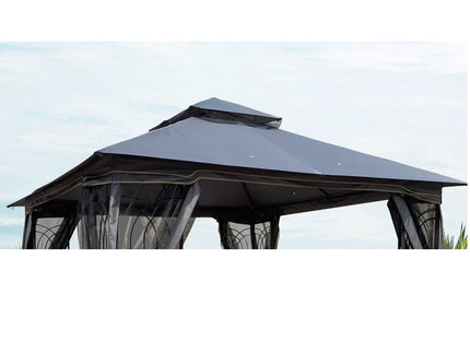 Patio Double Roof Gazebo Replacement Canopy Top Fabric