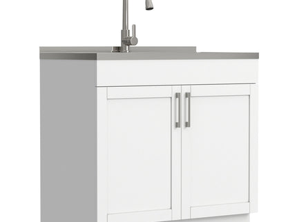Modern Shaker All-In-One Laundry Utility Sink And Cabinet With Pull-Out Faucet