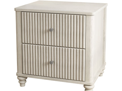 Fluted Nightstand With 3 Drawers